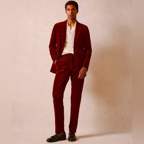 Todd Snyder Burgundy  Italian Corduroy Velvet Sutton Suit Pant Trouser Sz 33/32 - Picture 14 of 15